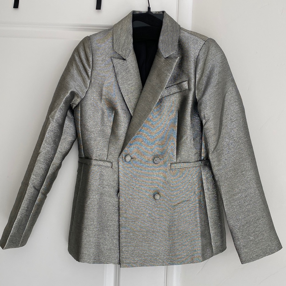 Modern Citizen "Gracie" Pewter Metallic Blazer